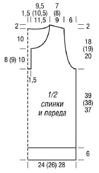 Вязание спицами. Выкройка женской безрукавки-поло. Размер: 38/40 (42/44) 46/48