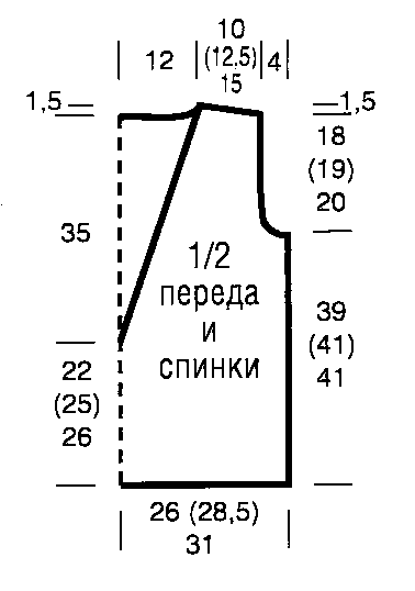 Вязание спицами. Выкройка женской безрукавки с глубоким V-вырезом. Размер 36/38 (40/42) 44/46 Вязание спицами. Вязание спицами. Выкройка женской безрукавки с глубоким V-вырезом. Размер 36/38 (40/42) 44/46